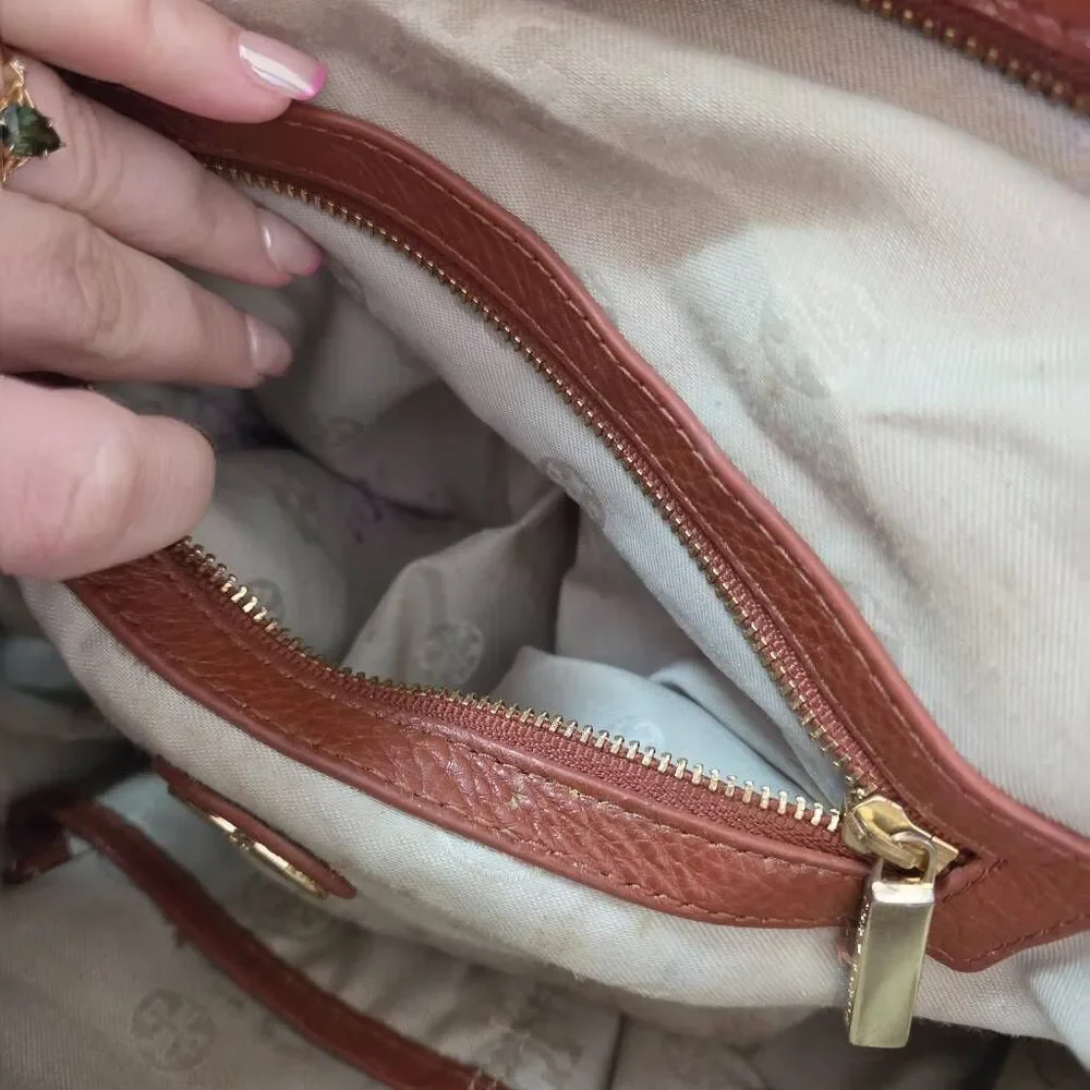 Tory Burch Boston Pebbled Leather Satchel